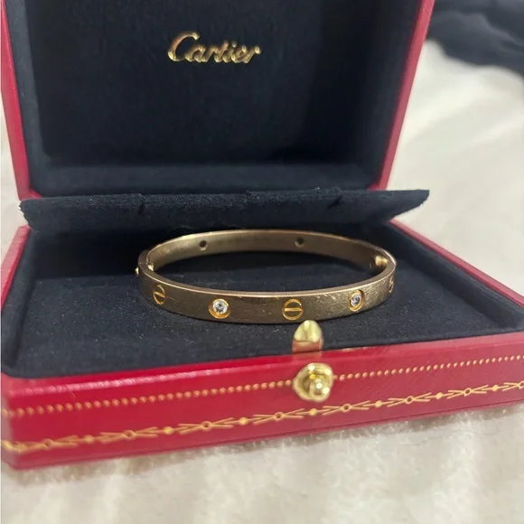 Cartier Rose Gold Bracelet with Diamonds size17 - Picture 3 of 3